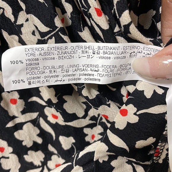 Zara Black and white floral ruffle mini dress. - Picture 6 of 9